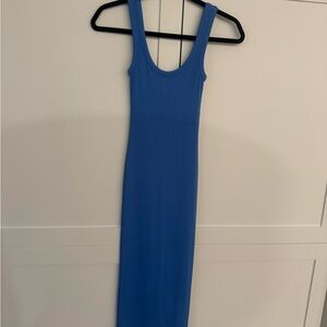 H&M Blue Ribbed Tank Midi length Dress